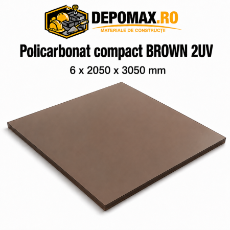 Policarbonat compact fumuriu 2UV 6 x 2050 x 3050 mm